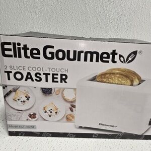Toaster 2 Slice-Elite Gourmet-White New in Box Home Kitchen Dining Dormitory